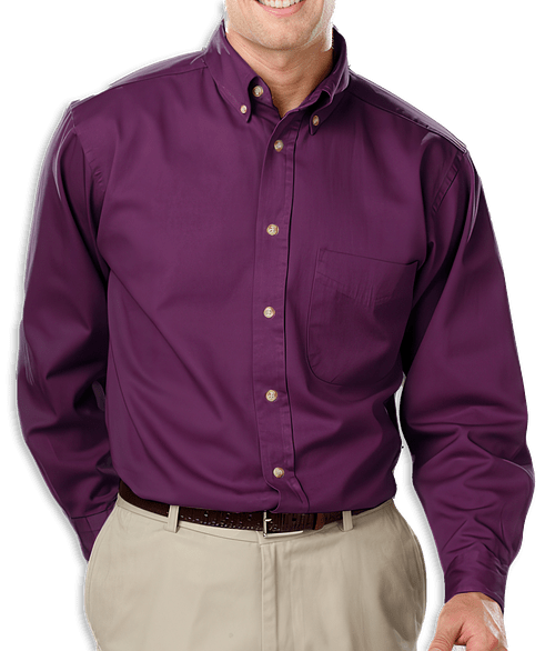 Blue Generation Colorfast Twill Long Sleeve Dress Shirt in Purple
