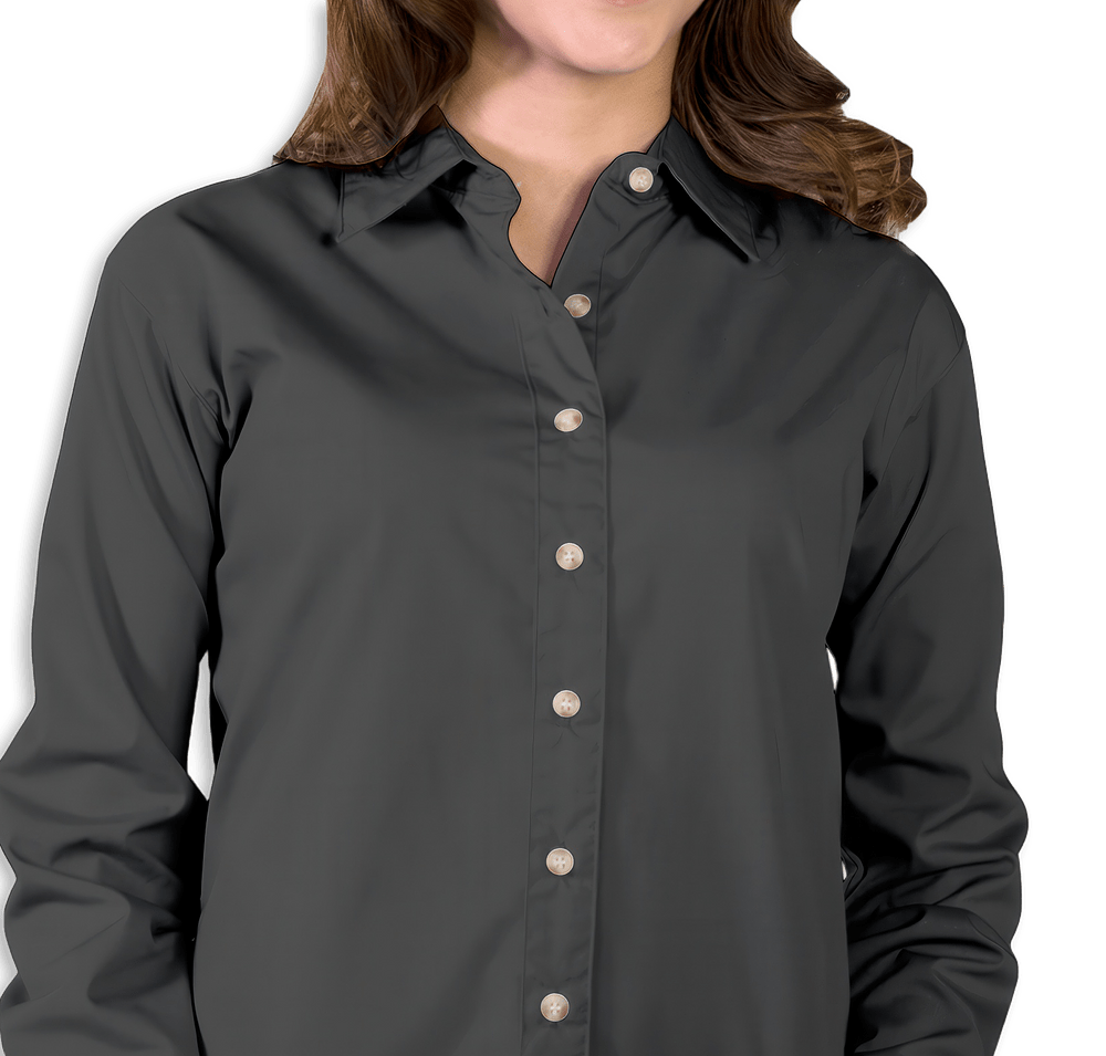 Blue Generation Women's Superblend Poplin Long Sleeve Dress Shirt - Embroidered-default
