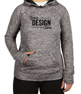 J. America Women's Cosmic Performance Pullover Hoodie - Color: Charcoal Fleck / Black