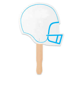 Full Color Helmet Shaped Hand Fan - Color: Columbia Blue