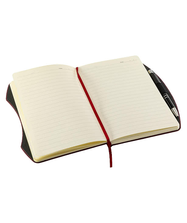 Debossed Arc Hard Cover Notebook with Pen