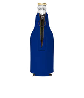 Foldable Foam Zipper Bottle Cooler - Color: Royal