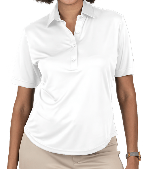 Blue Generation Women's BLU-X-DRI Bonded Dress Collar Performance Polo - Printed in White
