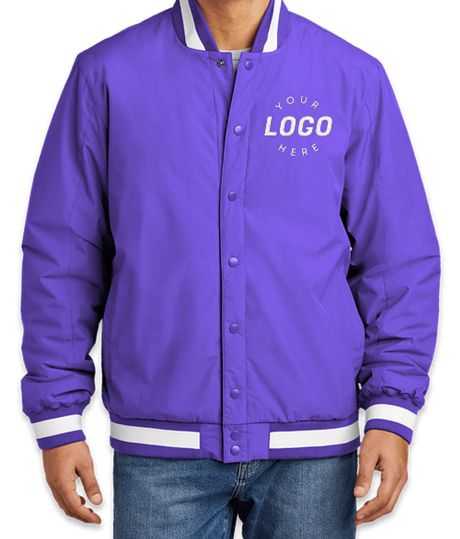 Sport-Tek Varsity Insulated Jacket - Embroidered in Purple