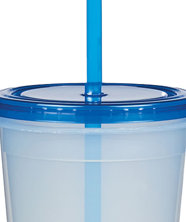 16 oz. Promotional Color Changing Tumbler with Straw