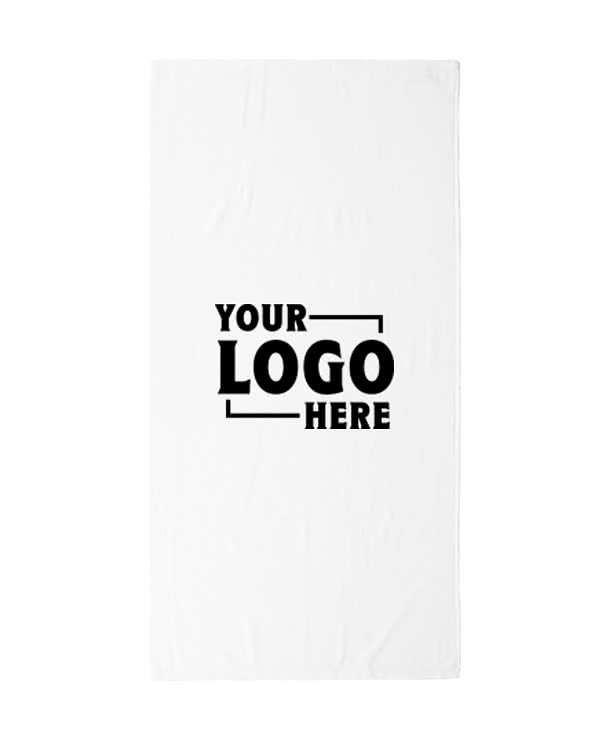 Lightweight White Printed Beach Towel