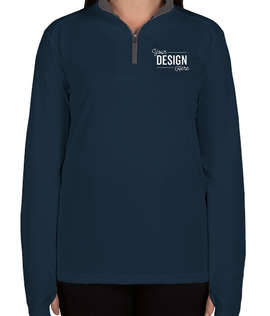 Badger Women's Contrast Quarter Zip Performance Shirt - Color: Navy / Graphite