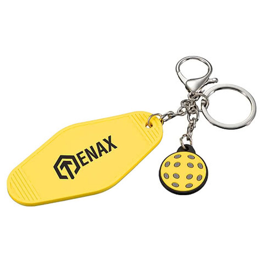 Pickleball Motel Keychain in Yellow