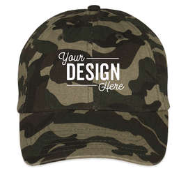Valucap Bio-Washed Camo Hat - Color: Green Camo