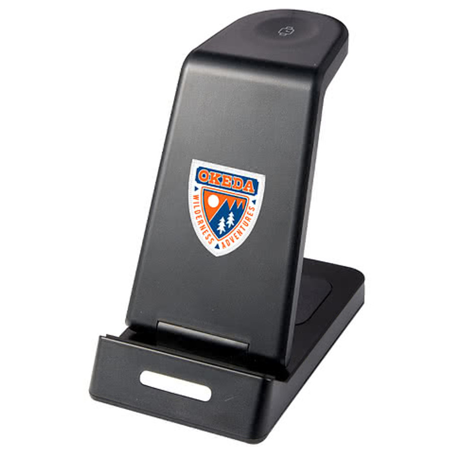 Full Color TriCharge 3-in-1 15W Wireless Charging Stand in Black