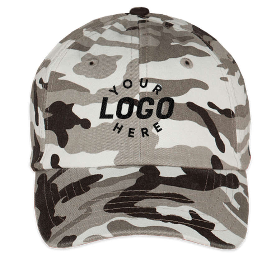 Valucap Bio-Washed Camo Hat in Grey Camo