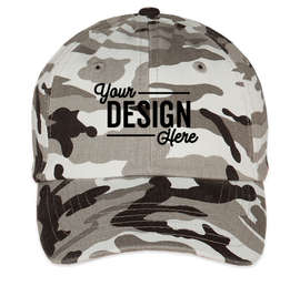 Valucap Bio-Washed Camo Hat - Color: Grey Camo