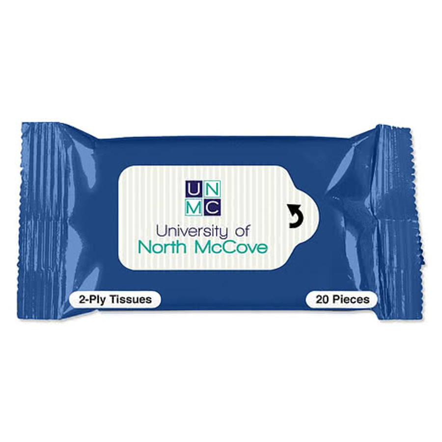 Full Color Tissue Packet in Blue