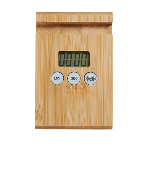 Laser Engraved Home & Table Bamboo Timer and Phone Stand in BAMBOO