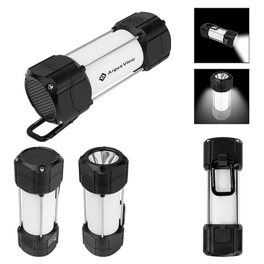 Canyon COB Lantern with Speaker in BLACK WITH WHITE