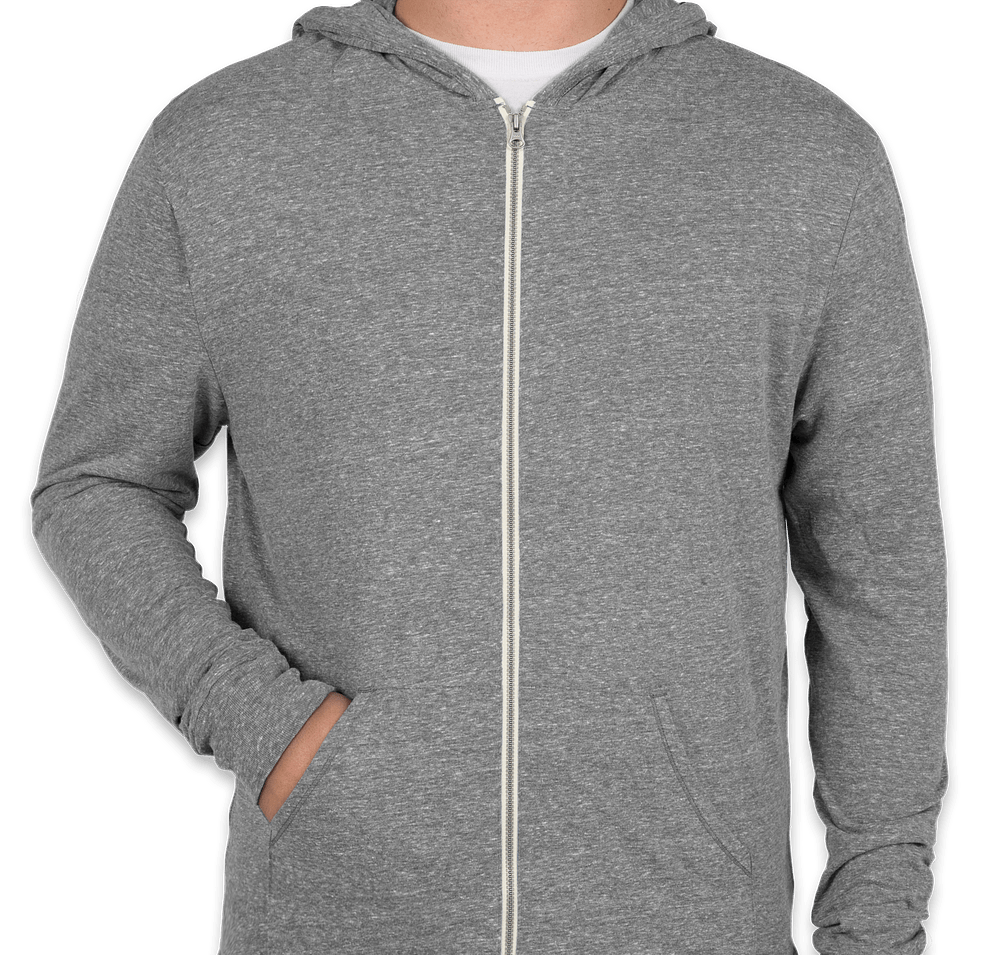 Threadfast Tri-Blend Full Zip T-shirt Hoodie-default