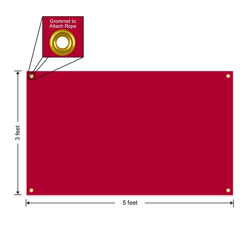 Full Color 5' x 3' Vinyl Banner - Color: Cardinal