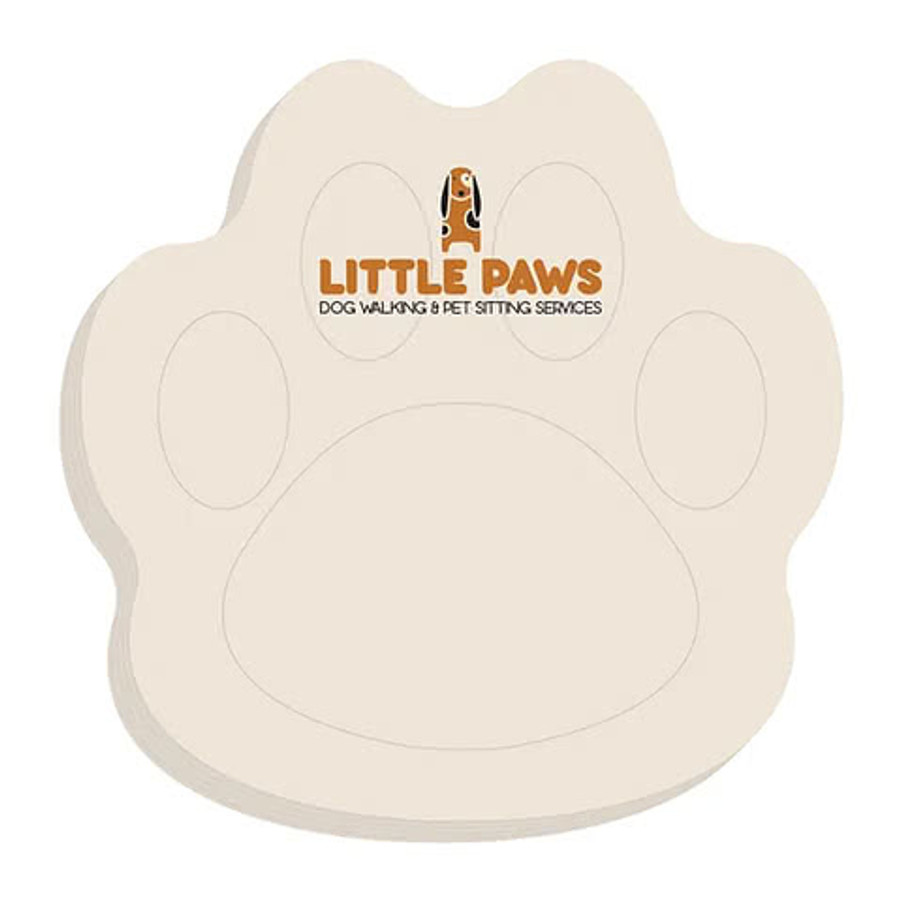Full Color Paw Print Sticky Note - 3" x 3" - 25 sheets/pad (Case of 500) in Paw