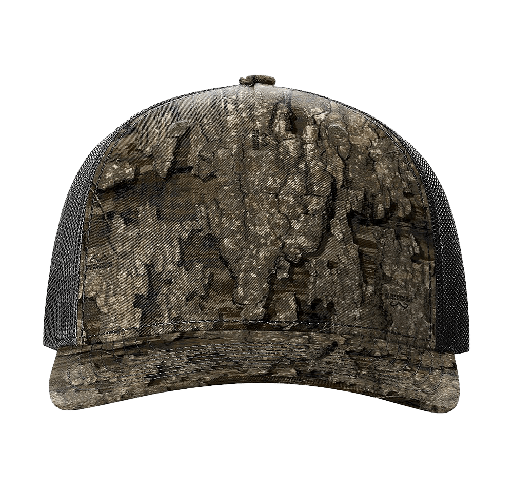 Richardson Camo Pattern Five Panel Trucker Hat-default