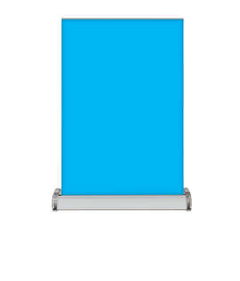 Full Color Large Mini Promo Retractable Tabletop Banner - Color: Columbia Blue