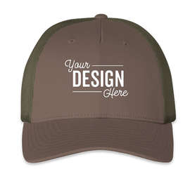 Richardson Five-Panel Snapback Trucker Hat - Color: Pale Khaki / Loden