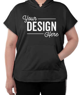 New Era Women's Performance Terry Short Sleeve Hoodie - Color: Black