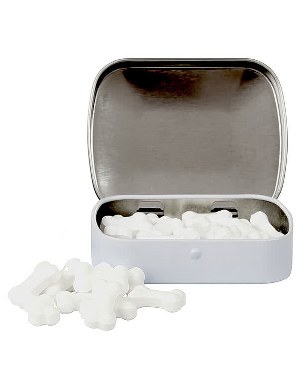 Full Color Domed Tin with Bone Shaped Mints