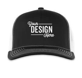 Pacific Headwear Contrast Stitch Snapback Trucker Hat - Color: Black / White / Black