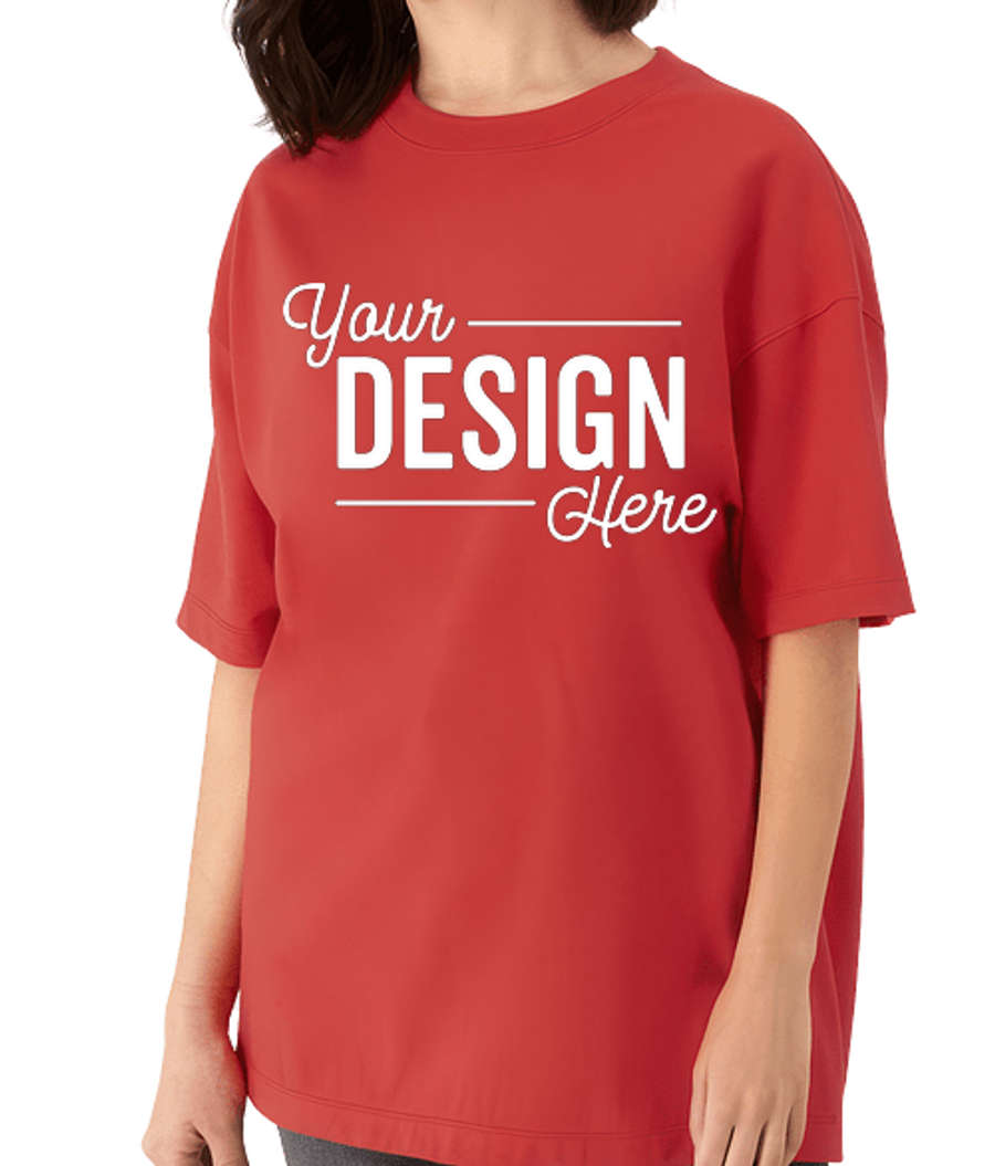 Hanes Beefy-T Retro Street Heavyweight Crewneck T-shirt in Poppy Red