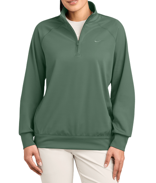 Nike Women’s Dri-FIT Primary Quarter Zip Sweatshirt in Vintage Green