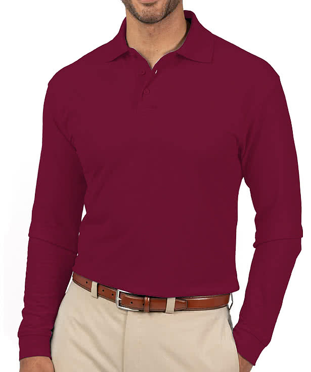 Blue Generation Soft Touch Long Sleeve Pique Polo - Printed