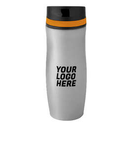 Full Color 14 oz. Persona Wave Trail Vacuum Insulated Tumbler - Color: Gray / Orange