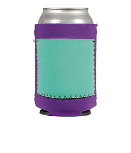 Full Color Neoprene Can Cooler with Pocket - Color: Fuchsia / Mint / Cub Gray