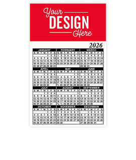 Full Color Calendar Magnet - .019" - Color: Red