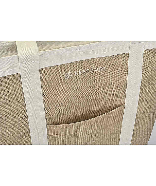 Full Color KeepCool Nairobi Jute Shopper Cooler Tote Bag