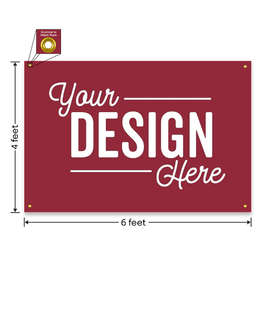 Full Color 6' x 4' Vinyl Banner - Color: Maroon