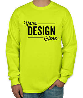 Canada - Gildan Ultra Cotton Long Sleeve T-shirt - Color: Safety Green