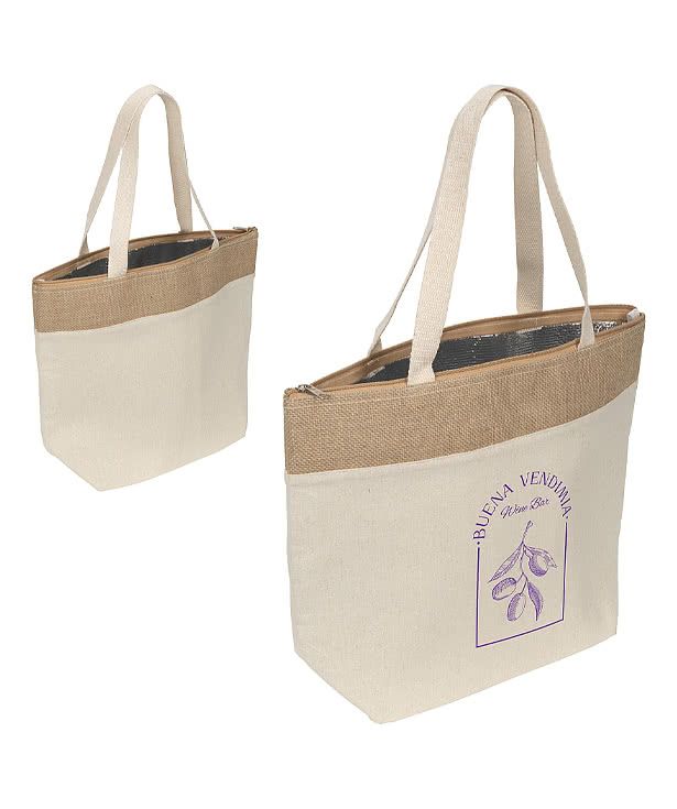 Savanna Jute & Recycled Cotton Cooler Tote Bag