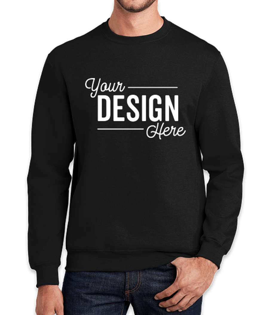 Port & Company Core Crewneck Sweatshirt in Jet Black
