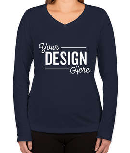 Sport-Tek Women's Competitor Long Sleeve V-Neck Performance Shirt - Color: True Navy