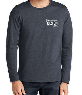 District Re‑Tee Long Sleeve T‑shirt - Embroidered - Color: Heathered Navy