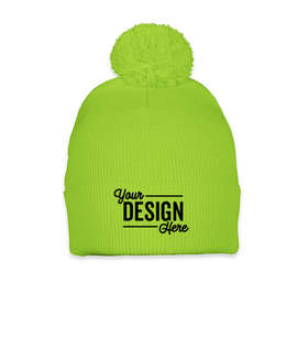 Sportsman Pom Pom Beanie - Color: Neon Green