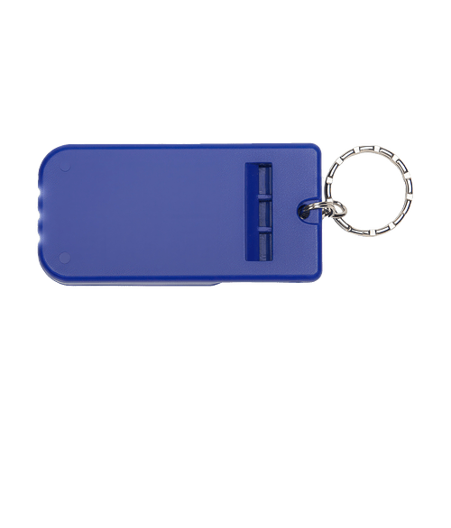 Solar Powered Light & Whistle Keychain in Blue