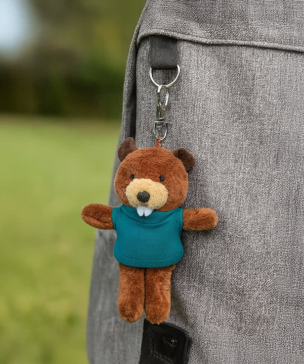 Full Color Wild Bunch 4" Beaver Plush Animal Keychain