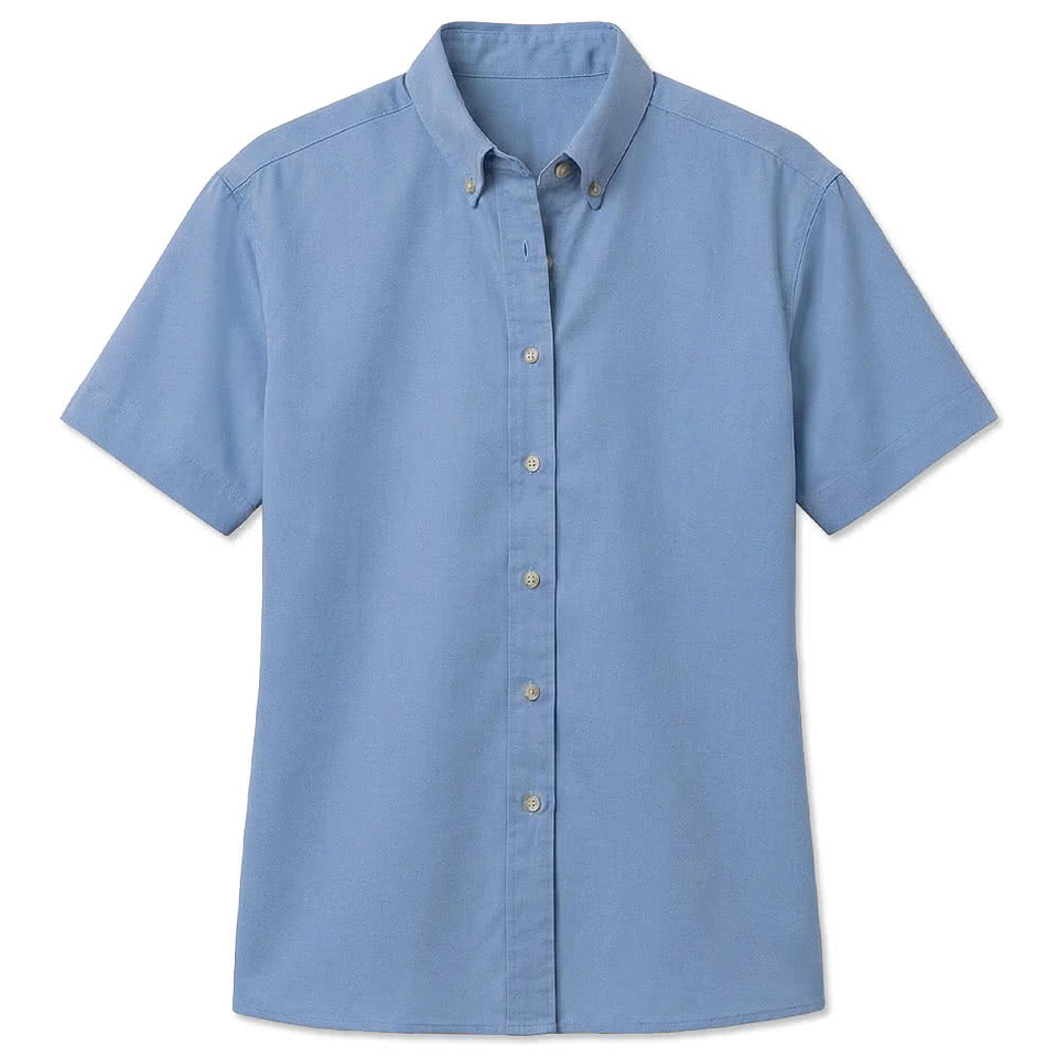 Blue Generation Women’s 100% Cotton Twill Short Sleeve Shirt - Printed