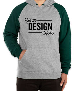 Jerzees Nublend Colorblock Pullover Hoodie - Color: Oxford/ Forest