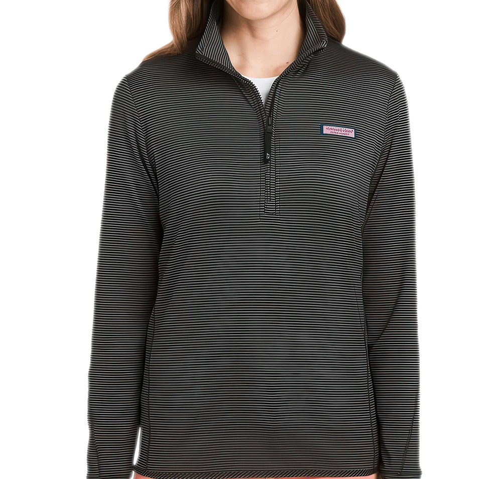 Vineyard Vines Women's Microstripe Sankaty Half Zip Pullover - Printed-default