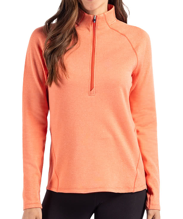 Cutter & Buck Women's Peshastin Recycled Half Zip Grid Fleece Pullover