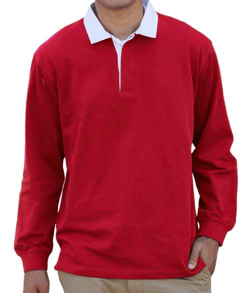 Vantage 100% Cotton Jersey Rugby Polo in Sport Red