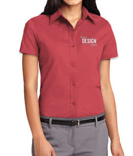 Port Authority Women's Short Sleeve Easy Care Shirt - Color: Hibiscus